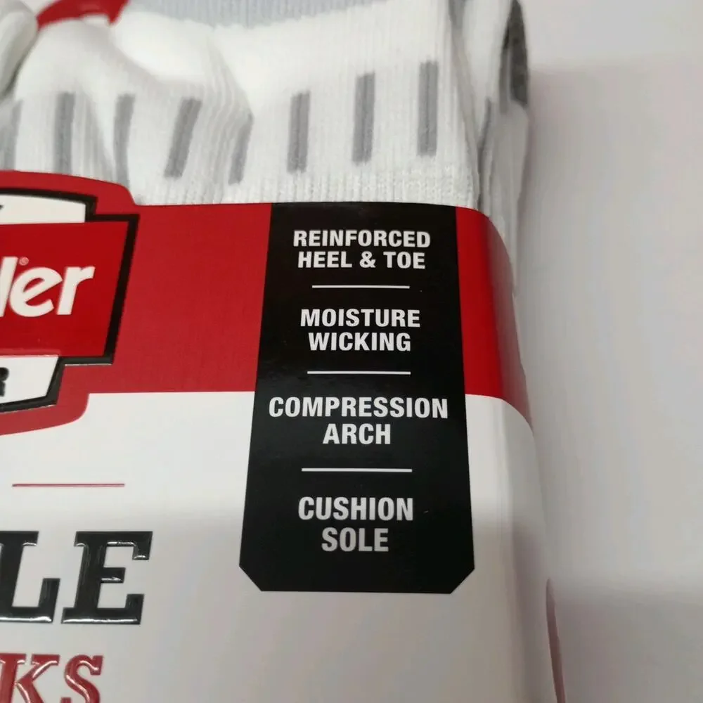 Wrangler 6 Pair Men Ultimate Durable Work Socks Sz 6-12 Reinforced Toe White New